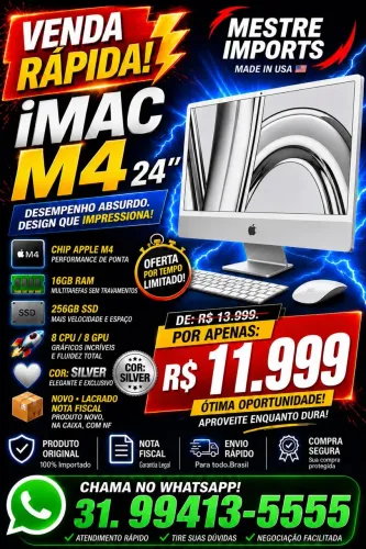 IMAC M4 16 DE RAM 256 GB 24 POL NOVO LACRADO NOTA FISCAL - DISTRIBUIDOR 