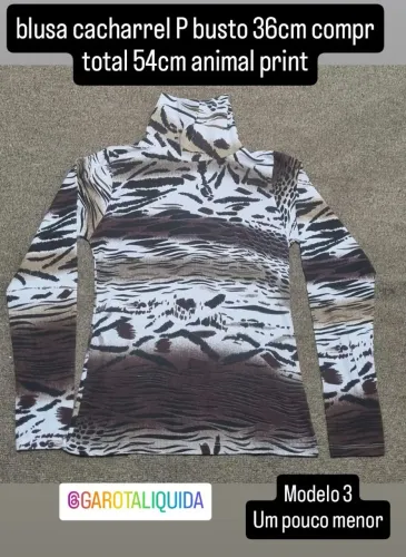 blusa cacharrel P animal print 3 modelos pra escolher