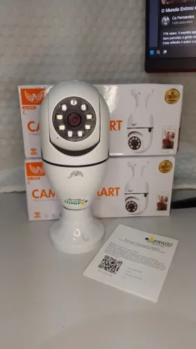 Câmera Lâmpada 360° Wifi + Kit Instalação Completo Pix-Link Cam