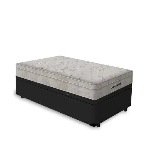 Cama Box Baú com Colchão de Espuma D33 Ortobom Airtech 100 Solteiro 88cm