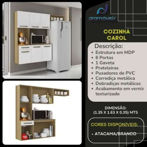 Cozinha Armario Carol 6P Nova