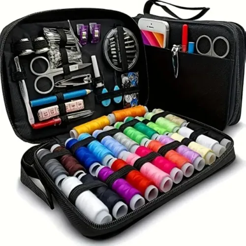 Kit Costura e Linhas Estojo com 100 Peças