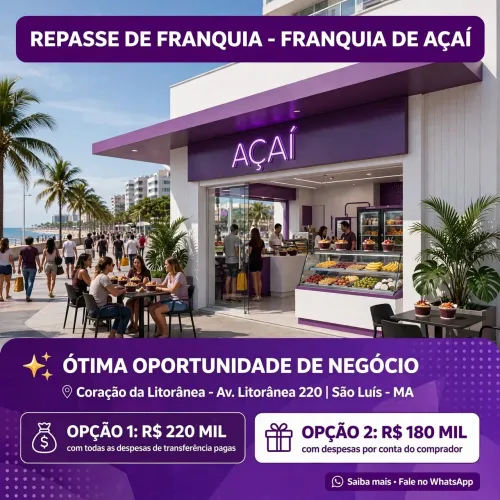 Passo loja de açaí no coração da Litorânea