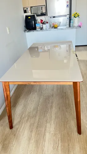 Mesa de vidro off whit