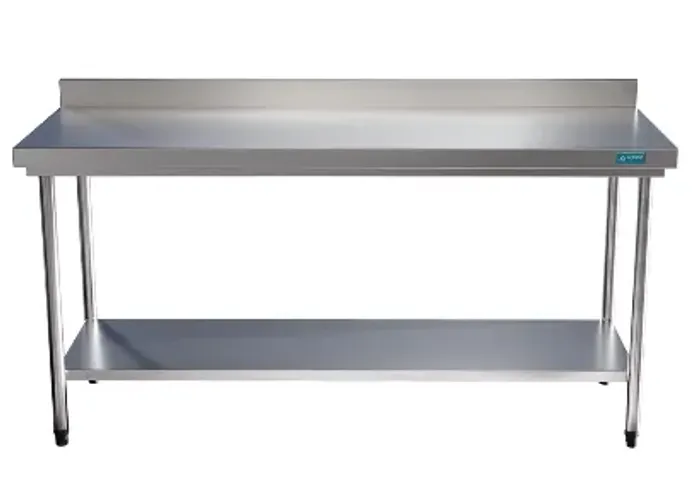 Mesa Bancada Em Aço Inox com Prateleira