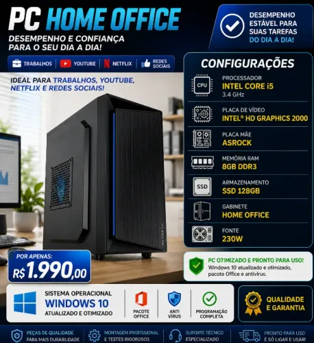 PC I5 Home office novo com Garantia