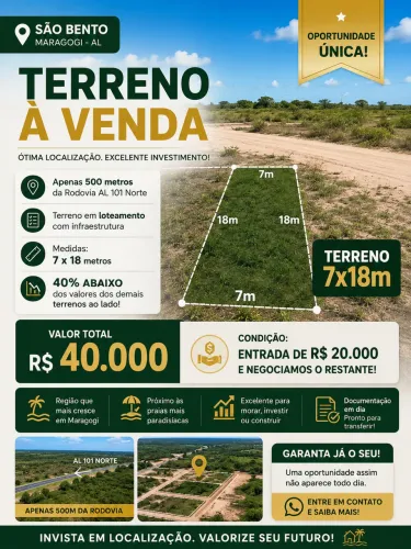 Vendo terreno em São Bento