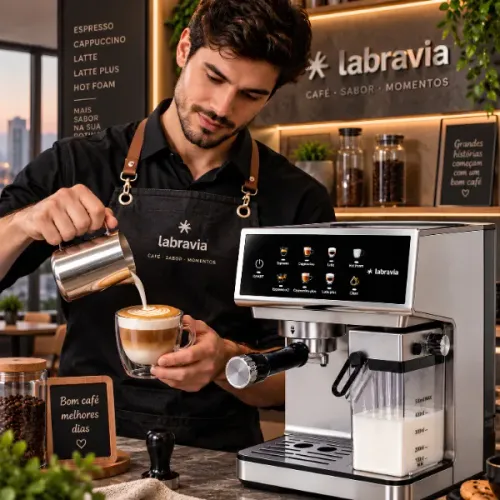 NOVIDADE | MÁQUINA DE CAFÉ ESPRESSO ORIGINAL LABRAVIA 1400W 127V INOX COM ESPUMADOR, CÁPSU
