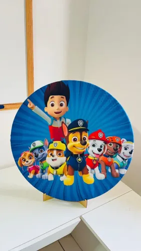 Capa Painel Redondo Mesa Sublimado C/ Elástico 50×50Cm - Patrulha Canina