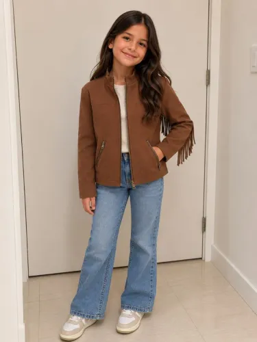 Linda jaqueta country infantil marrom