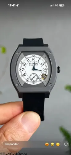 RELOGIO  F.P. JOURNE ELEGANTE 48mm- TITALYT - MOSTRADOR BRANCO -ETA S/c 