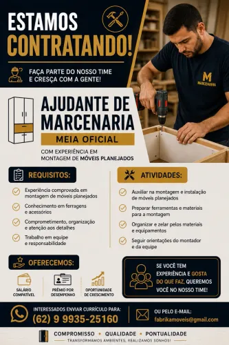 Meia oficial montador com experiência e agilidade 