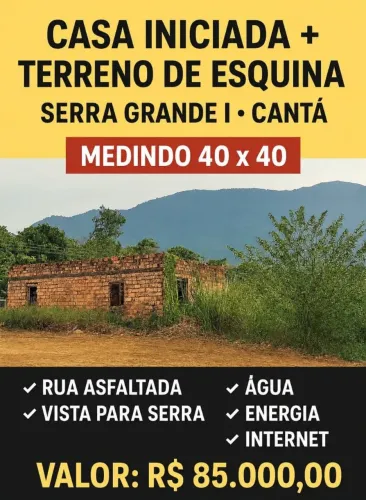 Vende-se terreno com construção