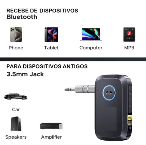 Receptor Bluetooth para aparelhos antigos