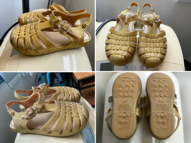 Melissa glitter dourado- N 28