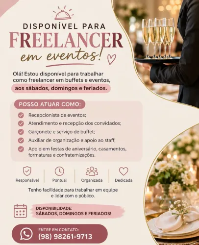 Estou disponível para freelancer 