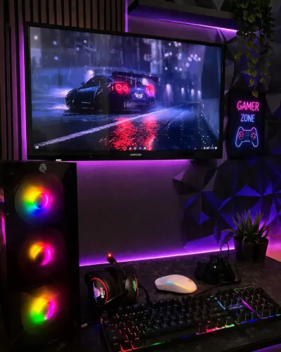 Setup Gamer Completo RGB + TV Samsung + PC Gamer + Periféricos | Lindo e Potente