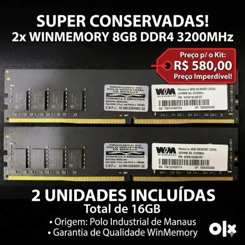 Kit 16GB RAM DDR4 3200MHz Win Memory (2x 8GB)