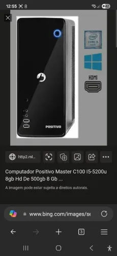 Cpu positivo i5 8gb ram ssd 240gb com teclado, mouse e cxa som.