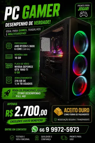 Pc gamer - GTX 1660TI 6GB | Ryzer 5