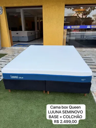 Colchão LUUNA QUEEN SEMINOVO COM BASE - Entrego!