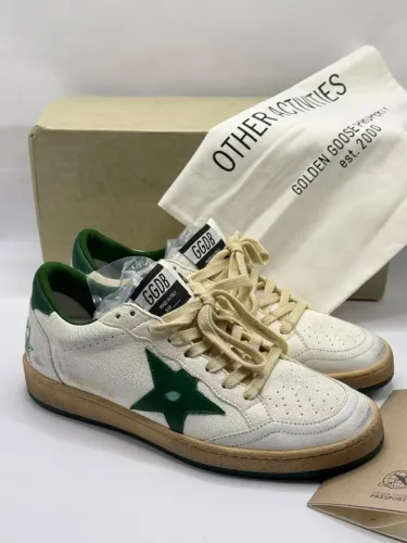 tenis golden goose ballstar branco/verde tam 39