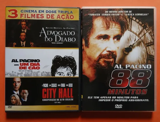 Dvd Advogado do Diabo + Um Dia de Cão + City Hall e 88 Minutos (Al Pacino)