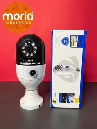 Câmera Lâmpada Segurança Lente Dupla Ip67 Wi-Fi Visão Noturna Full HD