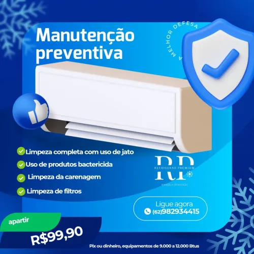 Promoção Limpeza de ar-condicionado de 140 por R$ 99,90.