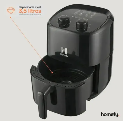 Fritadeira Air Fryer Homefy 3,5l 1400w Preta 127v - Nova e Lacrada
