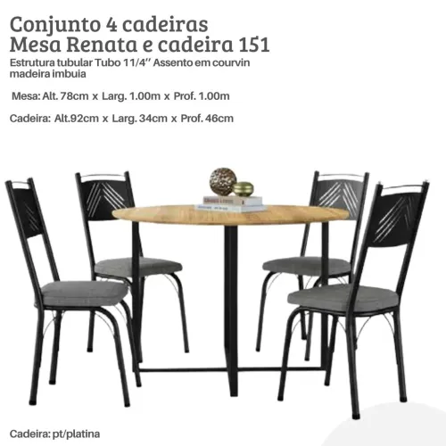 Mesa Renata 4 cadeiras