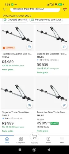 2 Transbike thule freeride 532 teto (2 unidades)