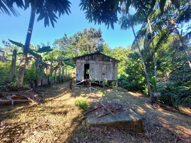 CASA DE MADEIRA EM TERRENO AMPLO CONSOLIDADO COM FRUTÍFERAS PRONTA PARA MORAR