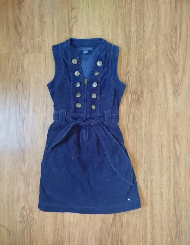 Vestido Azul Aveludado Tommy Hilfiger Tamanho 5 anos