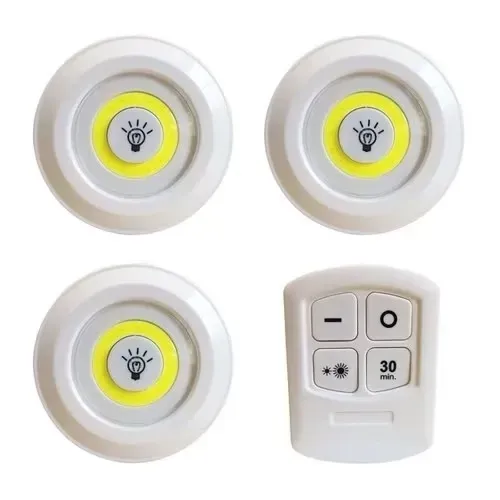 Kit com 3 lâmpadas luminárias Led sem fio .+ controle