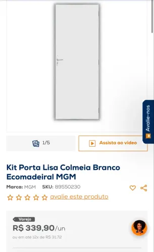 porta branca 60cm nova