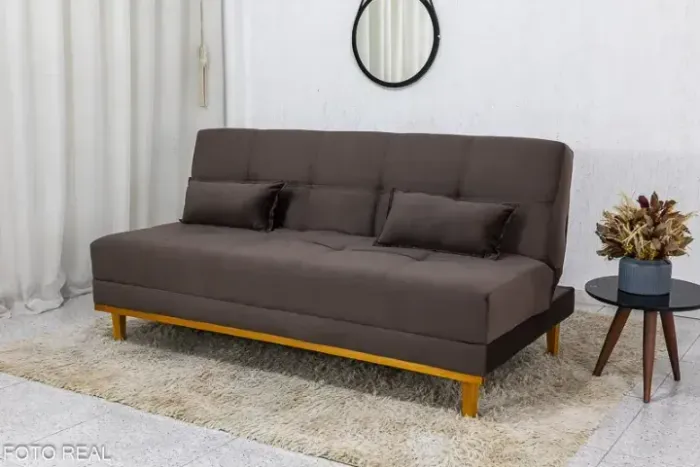 Sofá Cama Aurora Marrom (Entrega Grátis)