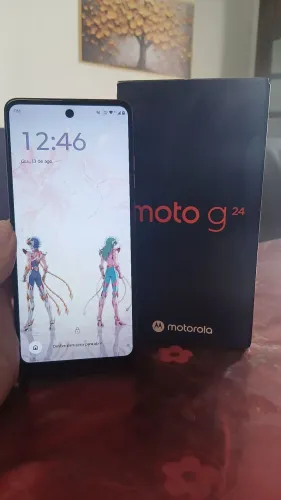 CELULAR MOTO G24 + CAIXA E CARREGADOR ORIGINAL