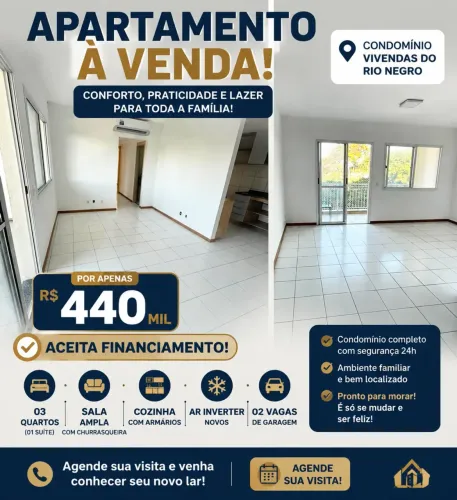 APARTAMENTO À VENDA | CONDOMÍNIO VIVENDAS DO RIO NEGRO