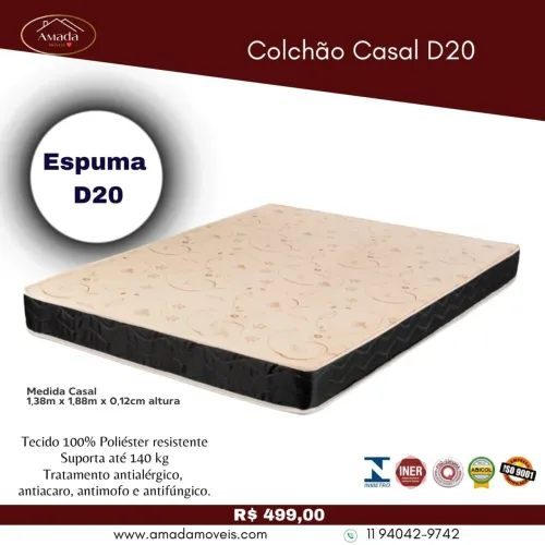 Colchão Casal D20 - à pronta entrega