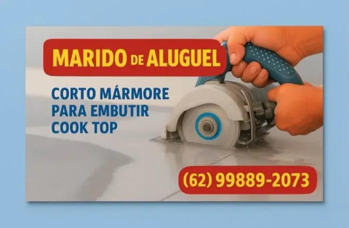 Corte de mármore para embutir cooktop