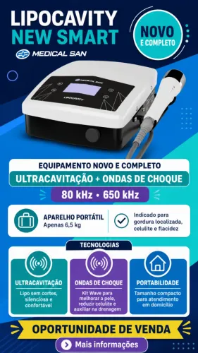 LIPOCAVITY NEW SMART MEDICAL SAN - APARELHO DE ULTRACAVITAÇÃO