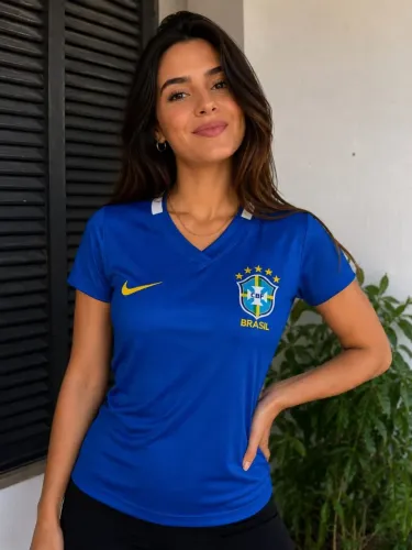 Camisa baby look Brasil feminina 3D Premium