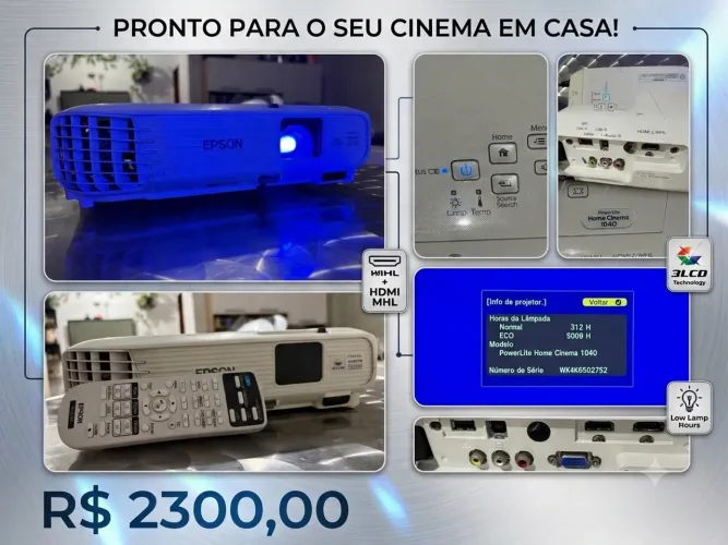 PROJETOR EPSON POWERLITE HOME CINEMA 1040