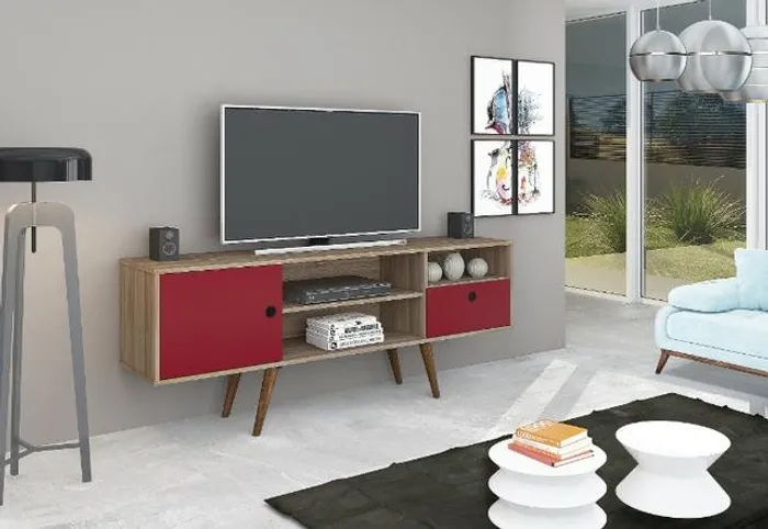 Rack bancada Ideale pés retrô p/ TV = Frete e montagem grátis!