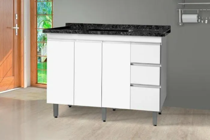 Promoção gabinete p/ pia 1.20m MDF cozinha = Frete e montagem grátis!