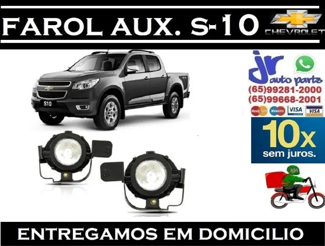 Par de Farol de Milha Chevrolet GM S10 2012 a 2016 Auxiliar Neblina