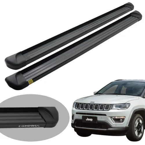 Estribo Track alumínio preto Jeep Compass 2017 a 2025