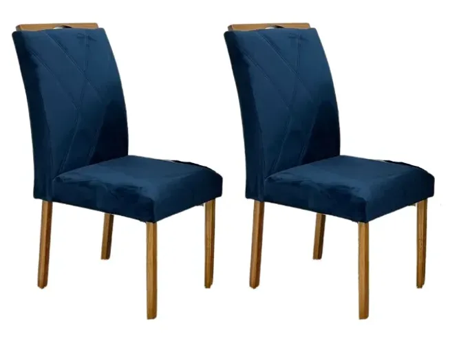 Cadeiras Califórnia 2 unidades Cinamomo/Azul Até 12x - Frete Grátis
