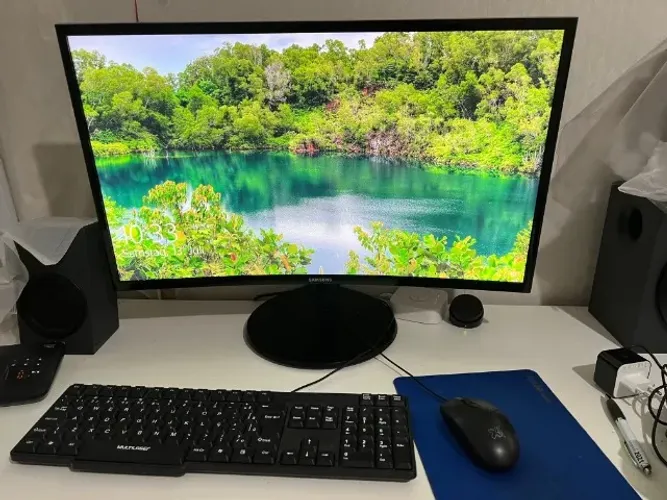 PC completo com Monitor curva Samsung 27pol Mouse e Teclado